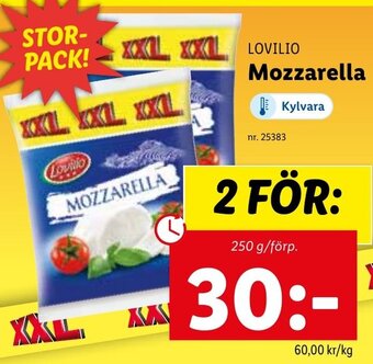 Lidl Lovilio Mozzarella erbjuda