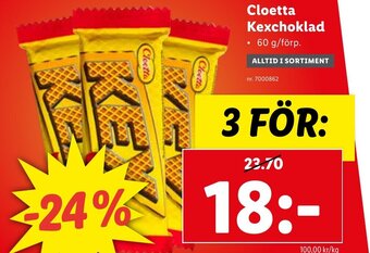 Lidl Cloetta Kexchoklad erbjuda
