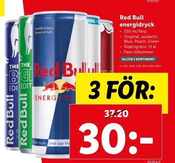 Lidl Red Bull Energidryck erbjuda