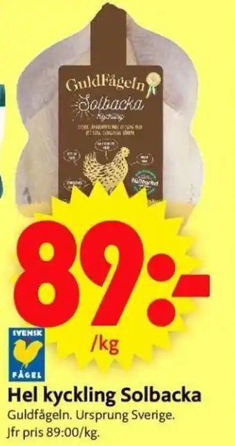 ICA Supermarket Hel Kyckling Solbacka erbjuda
