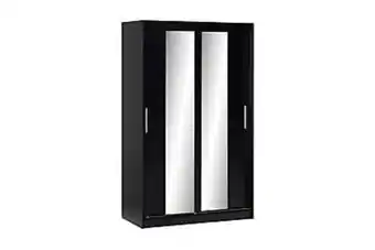 Ripa garderob 120 cm spegel svart