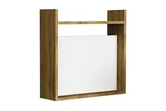 Jacqualine väggskrivbord 60 cm m förvaring hyllor vit/valnöt
