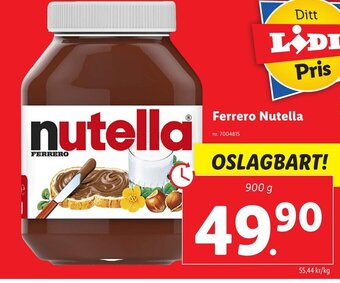 Lidl Ferrero Nutella erbjuda