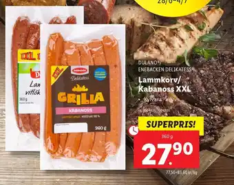 Lidl Lammkorv/Kabanoss XXL erbjuda