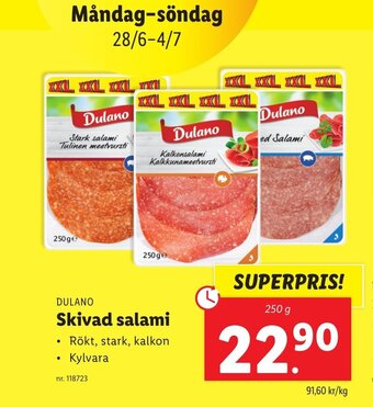 Lidl SKivad Salami erbjuda