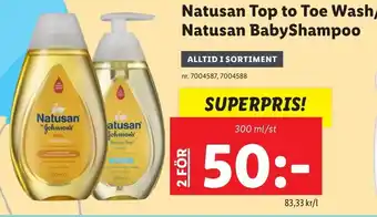Lidl Natusan Top To Toe Wash/Natusan BabyShampoo erbjuda