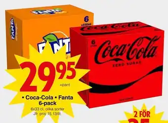Matöppet Coca-cola • fanta 6-pack erbjuda
