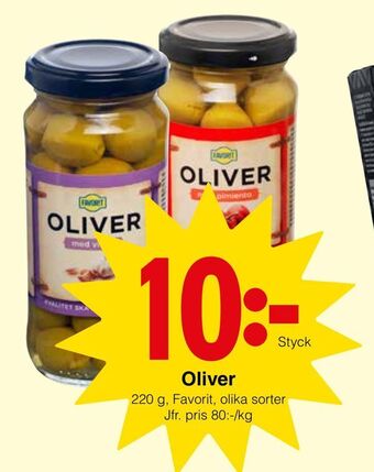 Matöppet Oliver erbjuda
