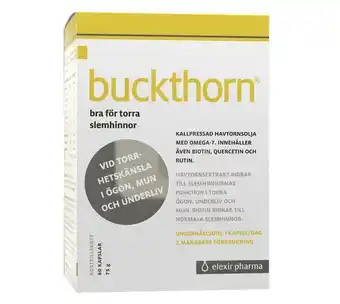 Apotek Hjärtat Elexir buckthorn 1000 mg 60 kapslar erbjuda