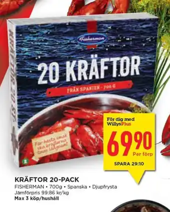 Willys Kräftor 20-Pack erbjuda