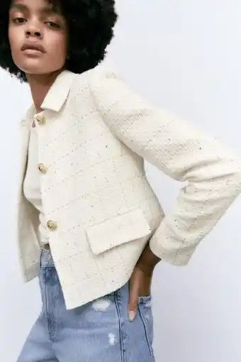 ZARA Textured check blazer erbjuda