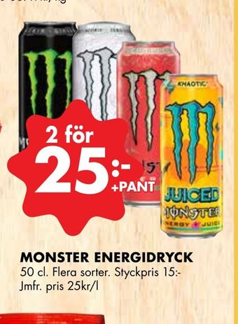 ÖoB Monster energidryck erbjuda