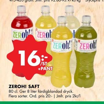ÖoB Zeroh! saft erbjuda