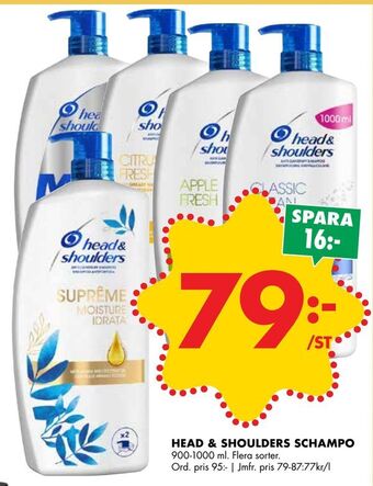 ÖoB Head & shoulders schampo erbjuda