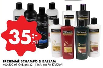 ÖoB Tresemmé schampo & balsam erbjuda