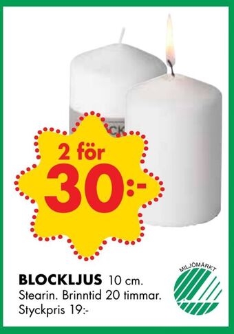ÖoB Blockljus erbjuda