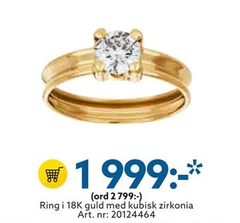 Albrekts Guld Ring i 18k guld med kubisk zirkonia erbjuda
