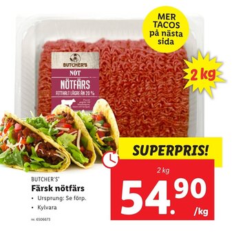 Lidl Färsk nötfärs erbjuda