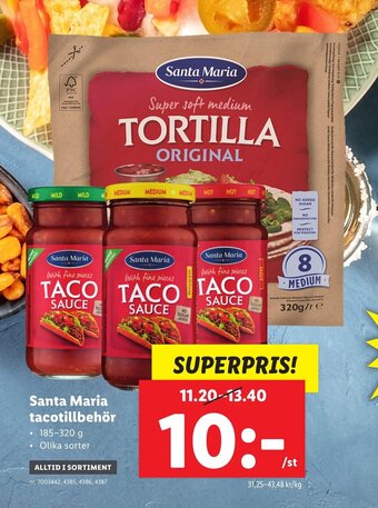 Lidl Santa Maria tacotillbehör erbjuda