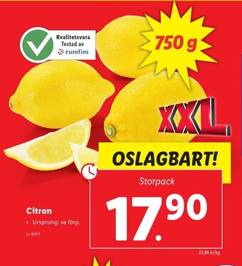 Lidl Citron erbjuda