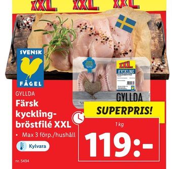 Lidl Färsk kycklingbröstfilé xxl erbjuda