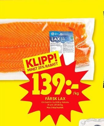 ICA Kvantum Ica gott liv lax erbjuda