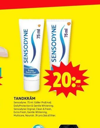 ICA Kvantum Sensodyne tandkräm erbjuda