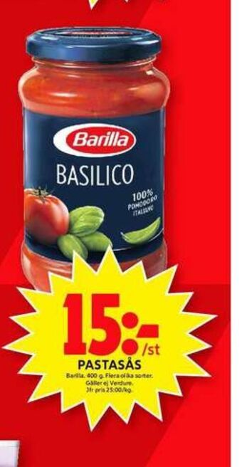 ICA Maxi Barilla pastasås erbjuda