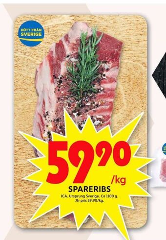 ICA Maxi Ica spareribs erbjuda