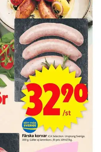 ICA Supermarket Ica selection korv erbjuda