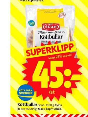 ICA Supermarket Mamma scan köttbullar erbjuda