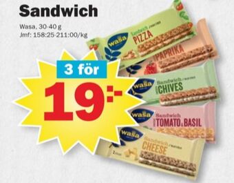 Pekås Wasa sandwich erbjuda