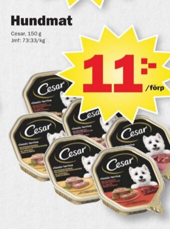Pekås Cesar hundmat erbjuda