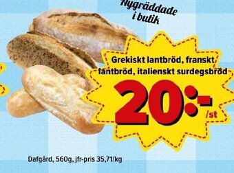 Östenssons Grekiskt Lantbröd erbjuda