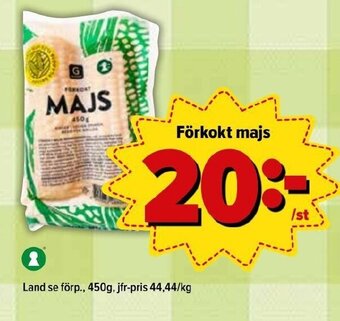 Förkokt Majs