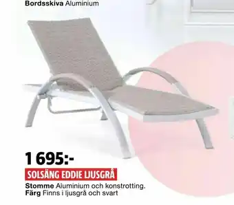 Bauhaus Solsäng eddie ljusgrå erbjuda