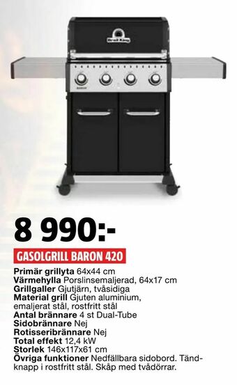 Bauhaus Gasolgrill baron 420 erbjuda