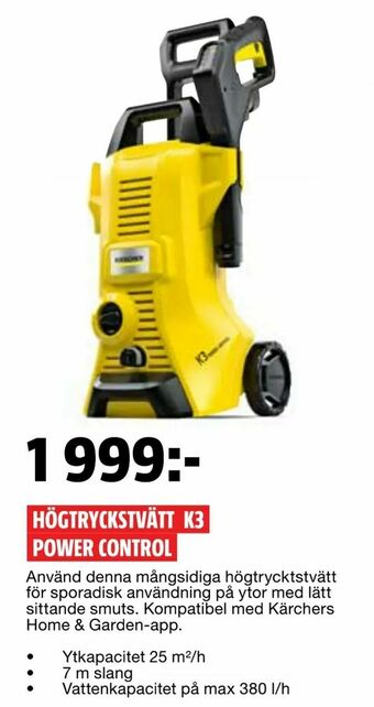Bauhaus Högtryckstvätt k3 power control erbjuda