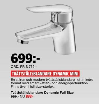 Bauhaus Tvättställsblandare dynamic mini erbjuda