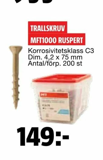 Bauhaus Trallskruv mft1000 ruspert erbjuda