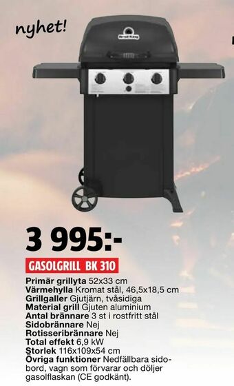 Bauhaus Gasolgrill bk 310 erbjuda