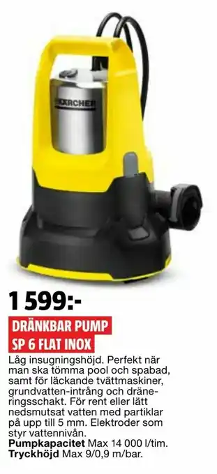 Dränkbar pump sp 6 flat inox
