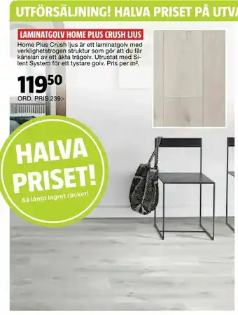 Bauhaus Laminatgolv home plus crush ljus erbjuda