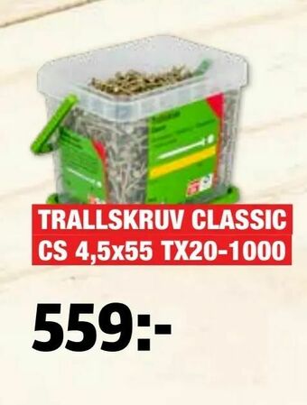 Bauhaus TRALLSKRUV CLASSIC CS 4,5x55 TX20-1000 erbjuda