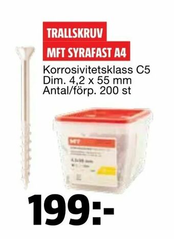 Bauhaus Trallskruv mft syrafast a4 erbjuda