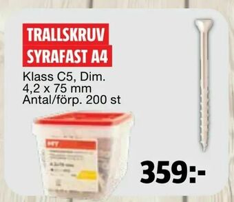 Bauhaus Trallskruv syrafast a4 erbjuda