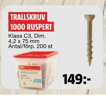 Bauhaus Trallskruv 1000 ruspert erbjuda