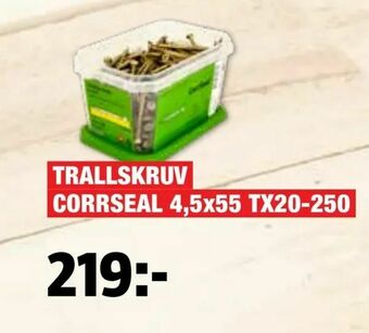 Bauhaus TRALLSKRUV CORRSEAL 4,5x55 TX20-250 erbjuda