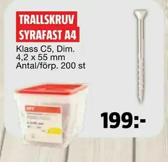 Bauhaus Trallskruv syrafast a4 erbjuda