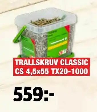 Bauhaus TRALLSKRUV CLASSIC CS 4,5x55 TX20-1000 erbjuda